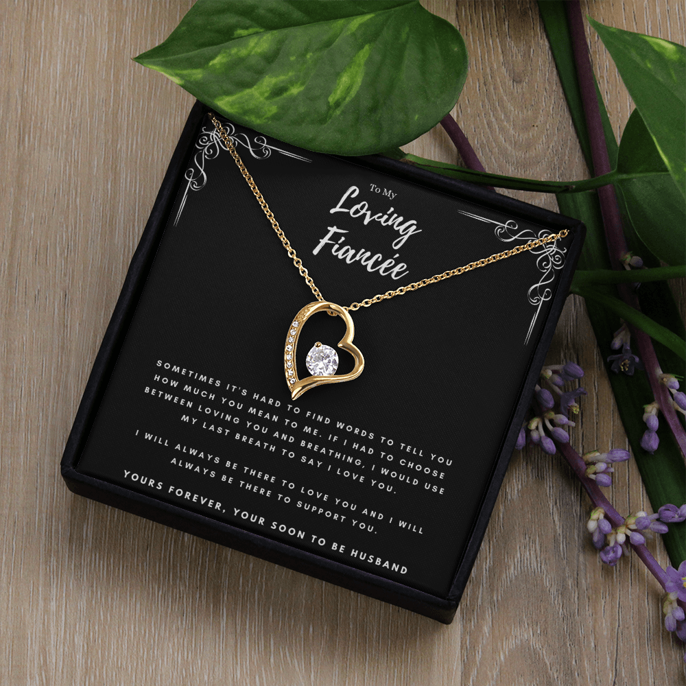 To My Loving Fiancée Valentines Day Forever Love Necklace Message Card Gift From Husband, Fiancée Anniversary Birthday Present, Christmas Jewelry Gift For Fiancée by Best Gifts 305