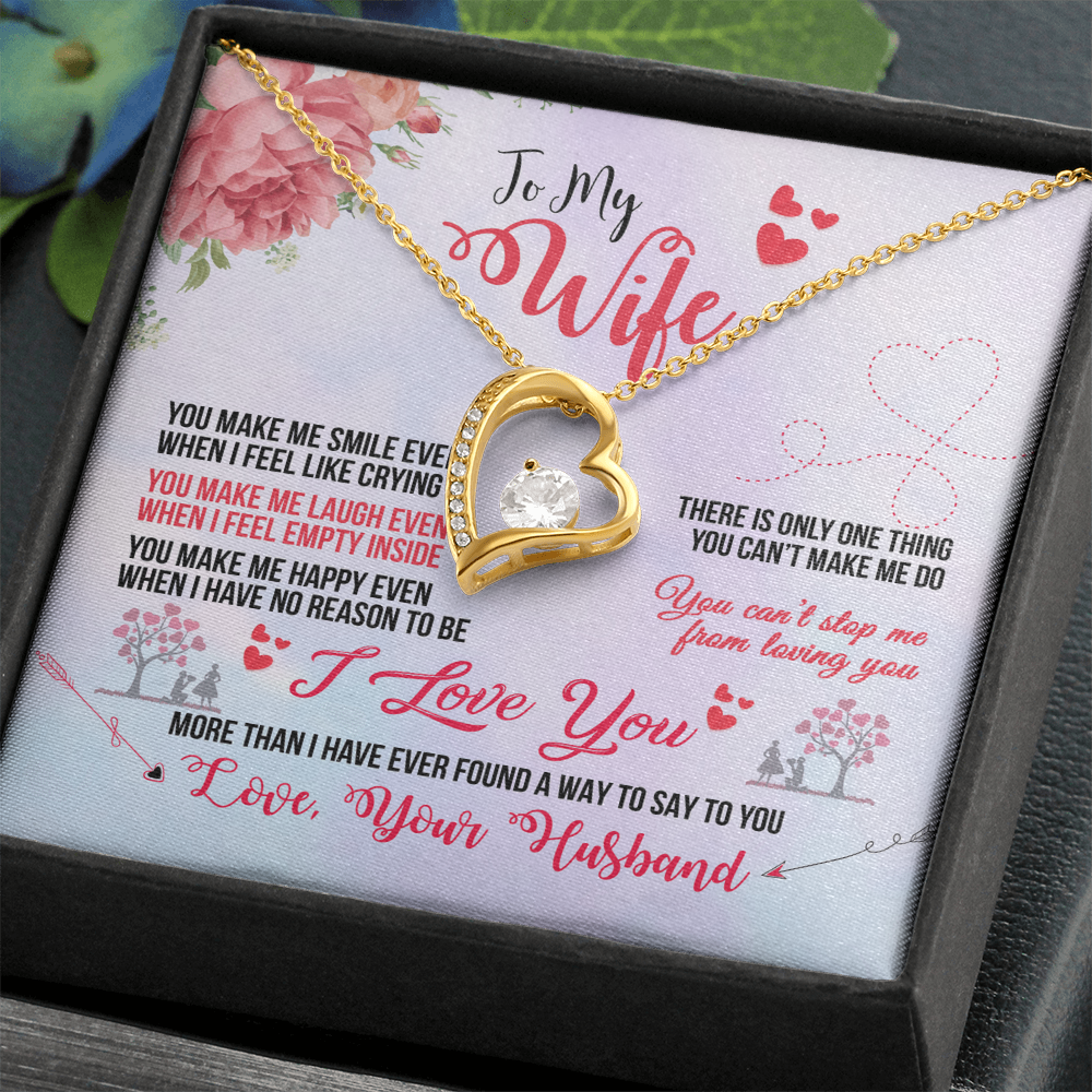 Wife Necklace from Husband | You Make Me Smile Forever Love Gift