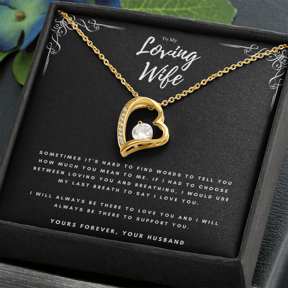To My Loving Wife Valentines Day Forever Love Necklace Message Card Gift From Husband, Wife Anniversary Birthday Present, Christmas Jewelry Gift For Wife by Best Gifts 305