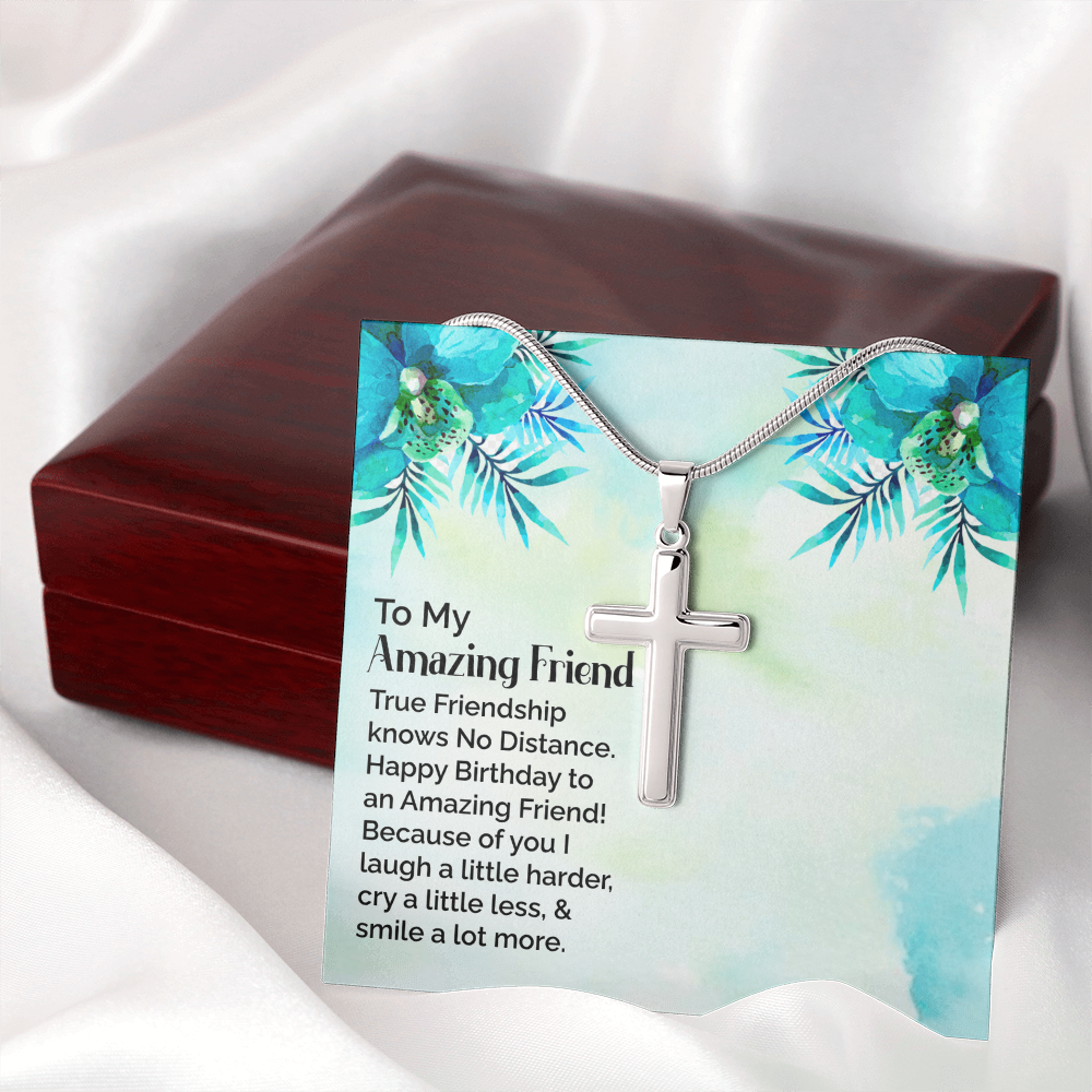 Happy Birthday To My Amazing Friend, Artisan Cross Necklace To My Amazing Friend, Friendship Jewelry, Gift For My Amazing Friend by Best Gifts 305