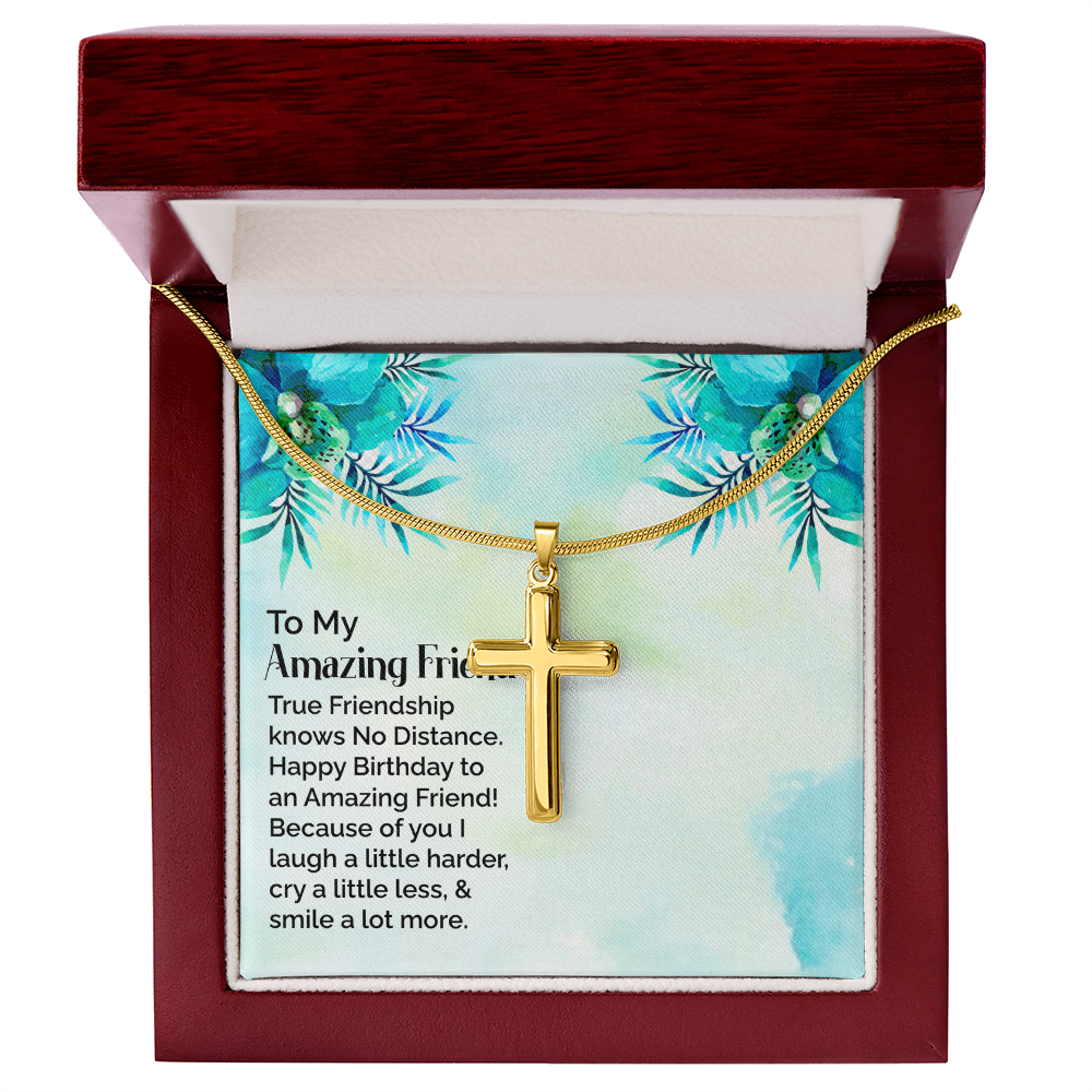 Happy Birthday To My Amazing Friend, Artisan Cross Necklace To My Amazing Friend, Friendship Jewelry, Gift For My Amazing Friend by Best Gifts 305